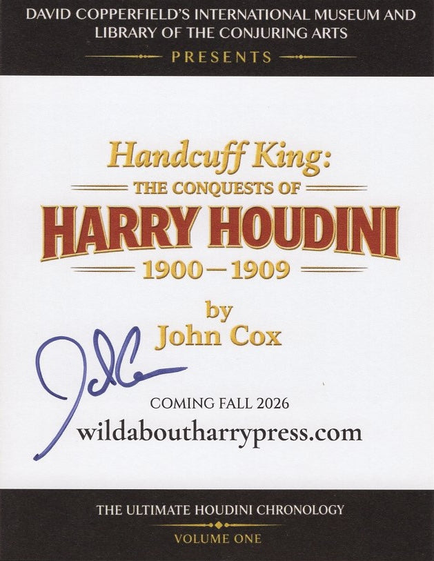 Handcuff King signed promotional postcard